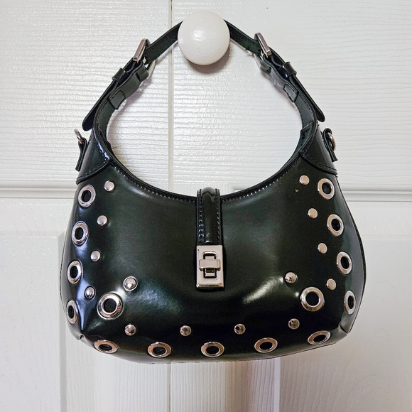 H & M Patent Faux Leather Bag with Grommet Details - Picture 4 of 7